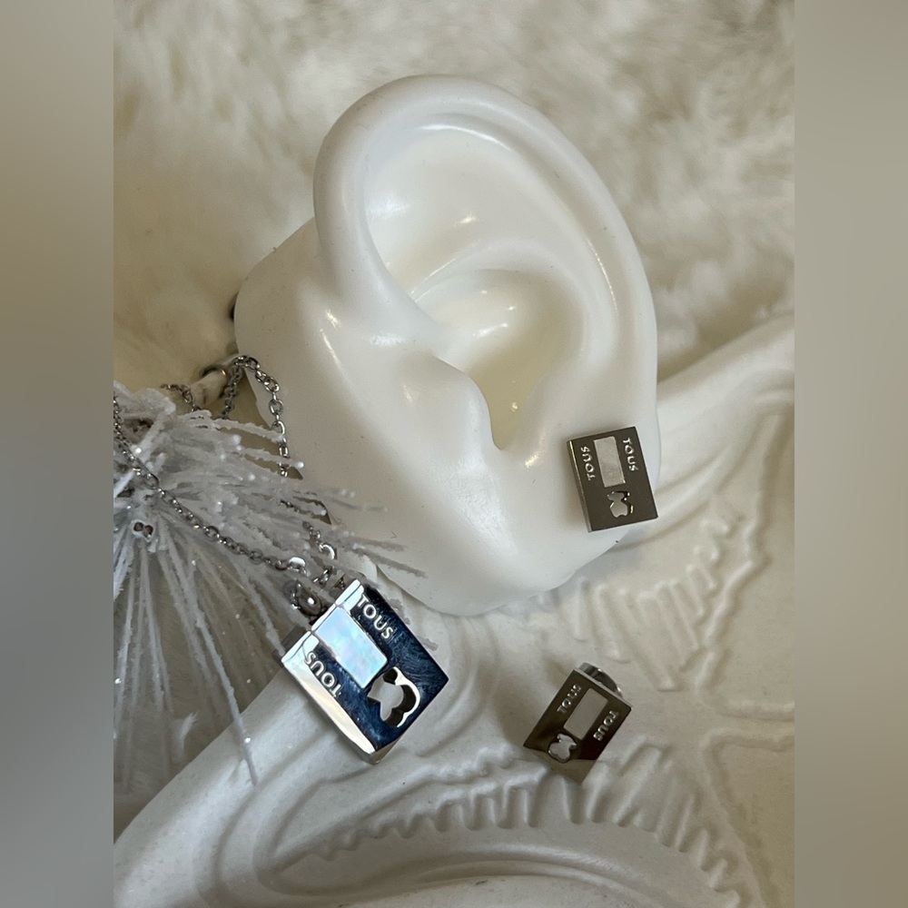 Silver teddy bear set
